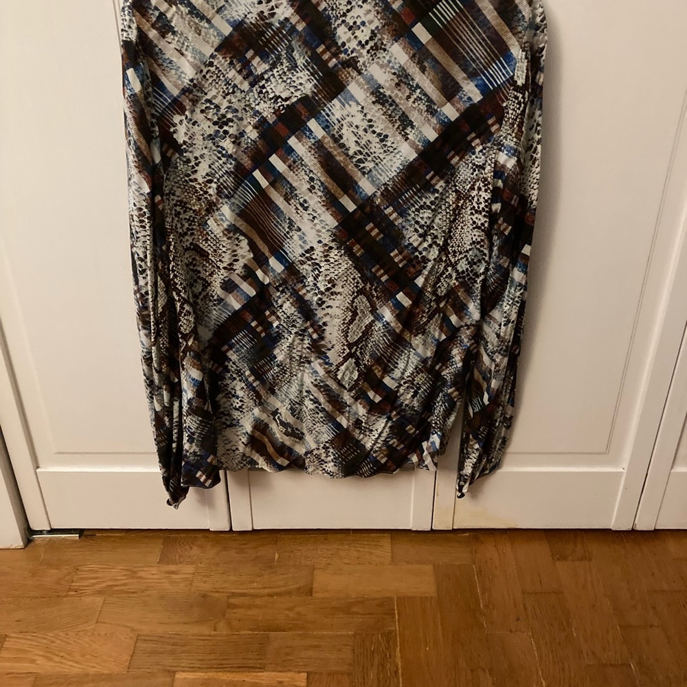 Stylish Multicolor Patterned Women's silk blouse